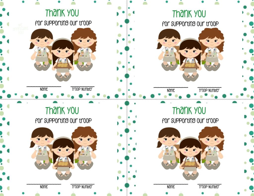 free thank you cards for girl scouts | clementine county